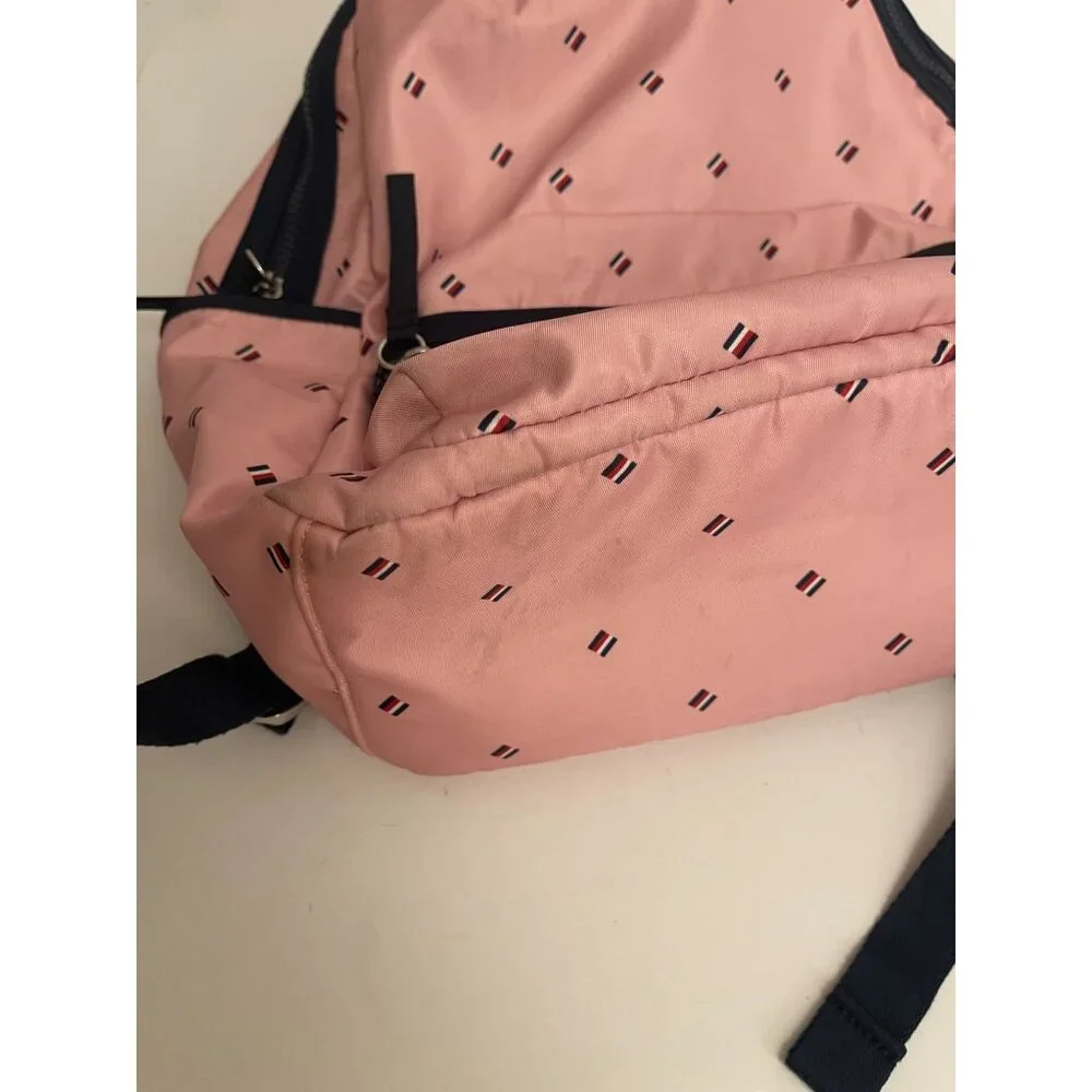 Tommy Hilfiger Pink Portland‎ Navy Blue Large Backpack Laptop Case School Bag